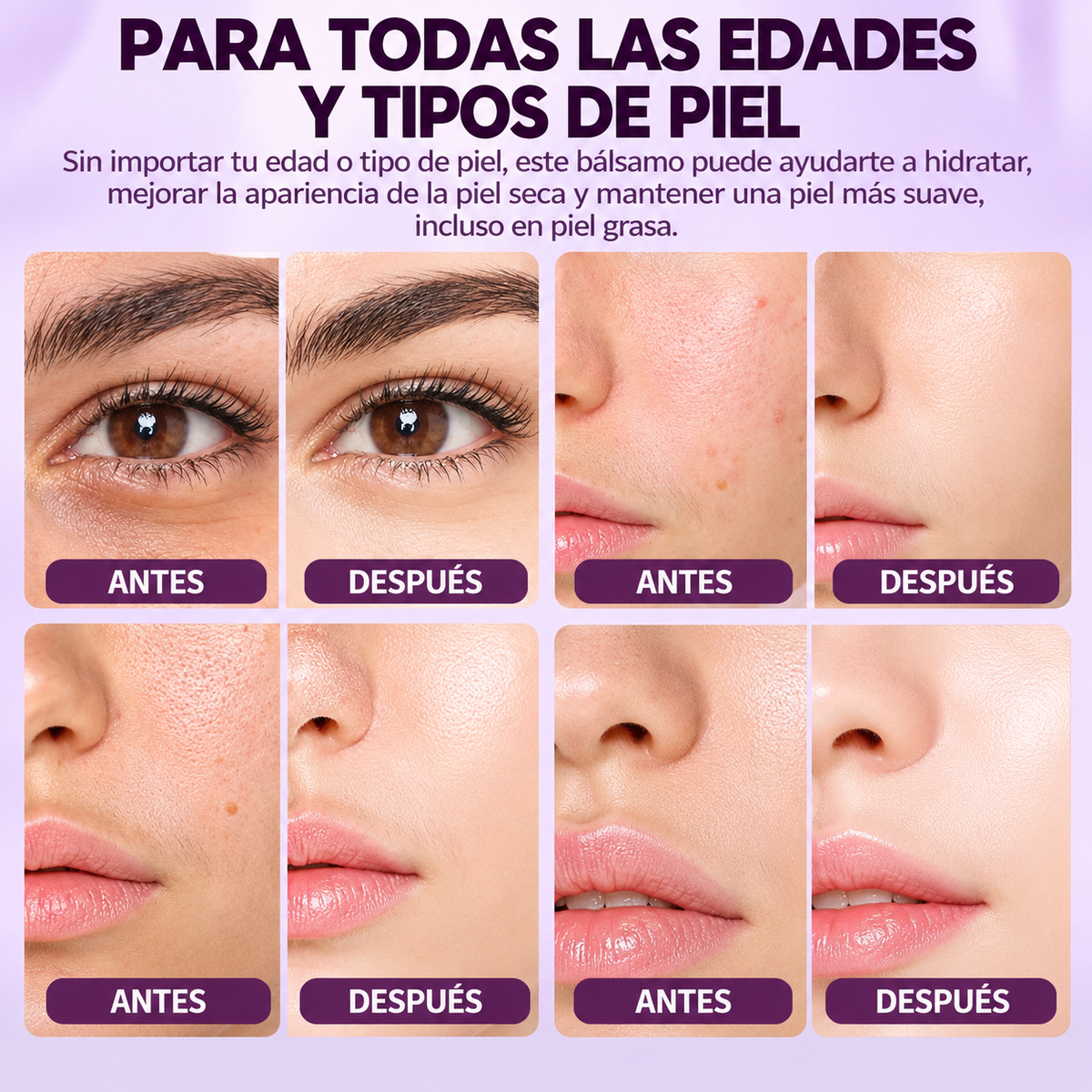 OFERTA 2X1 Bálsamo multiusos calcio™, contorno de arrugas, hidratante con colágeno y vitamina E para labios, contorno de ojos y cuello