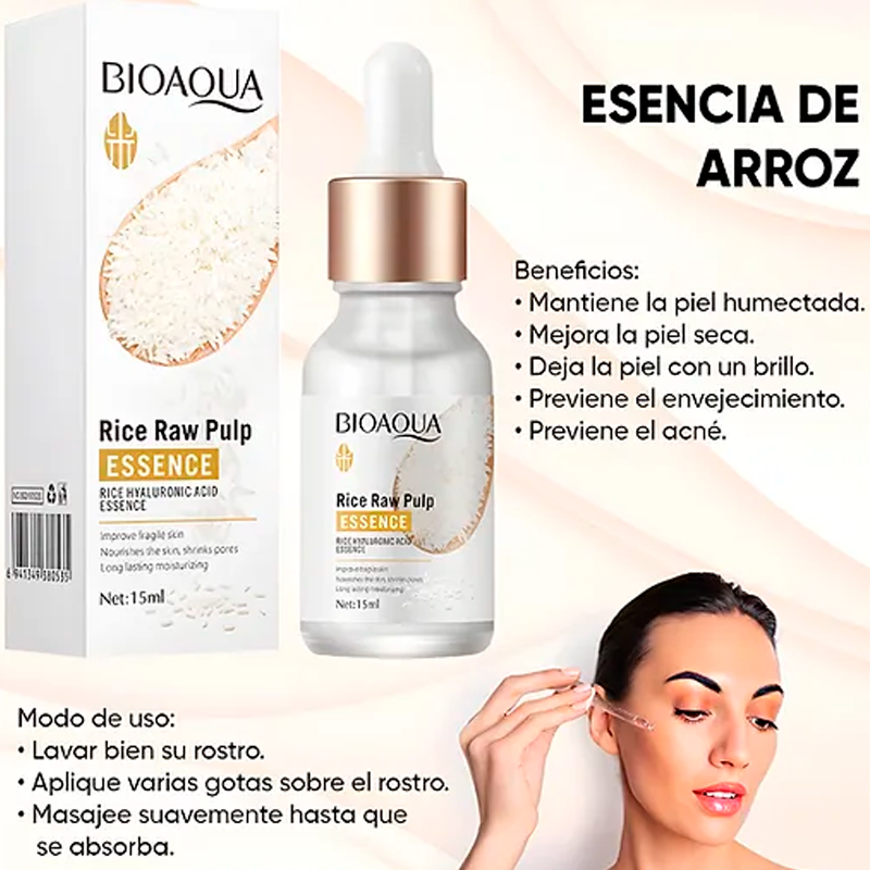 BIOAQUA™ Kit facial de arroz Aclarante Y Anti-edad.