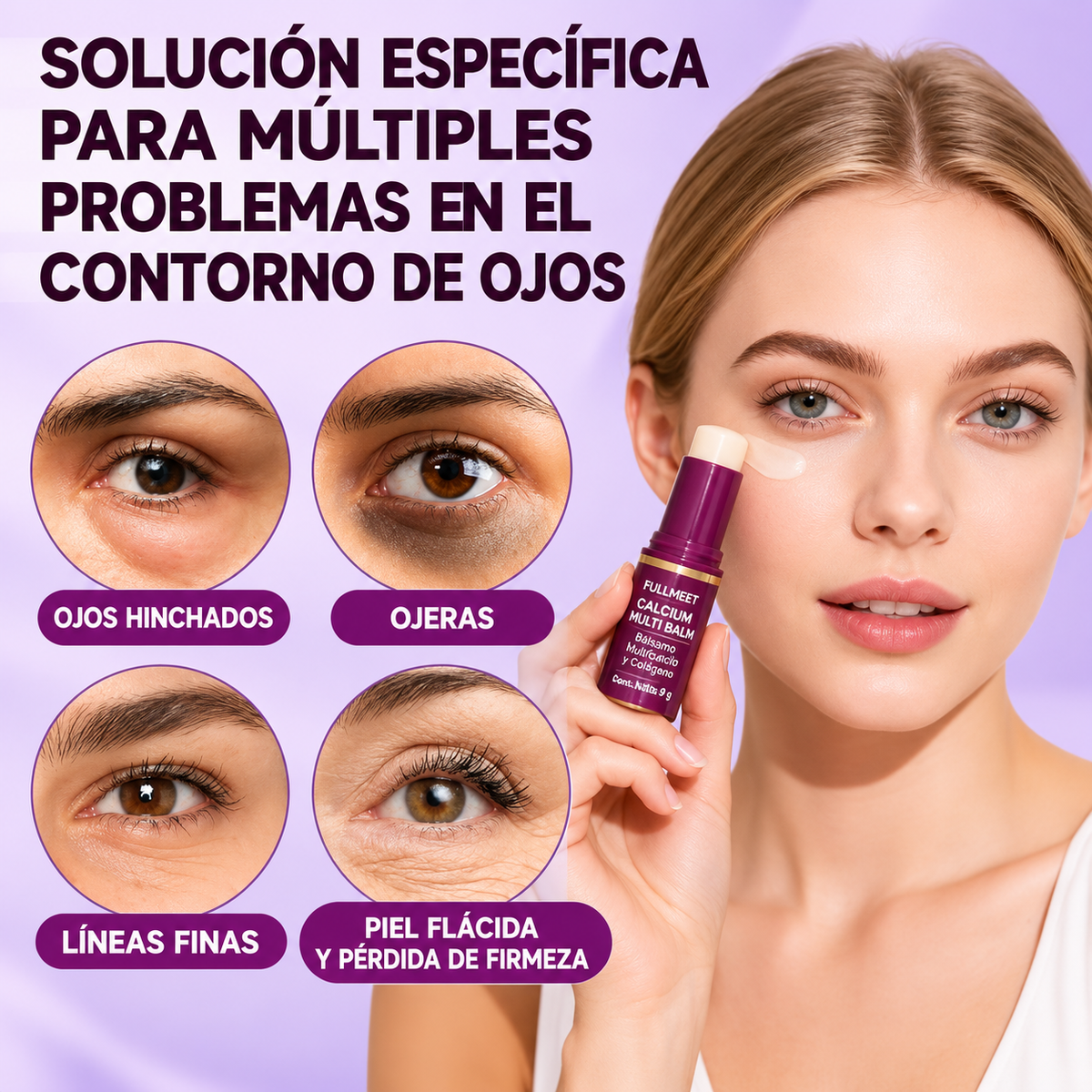 OFERTA 2X1 Bálsamo multiusos calcio™, contorno de arrugas, hidratante con colágeno y vitamina E para labios, contorno de ojos y cuello