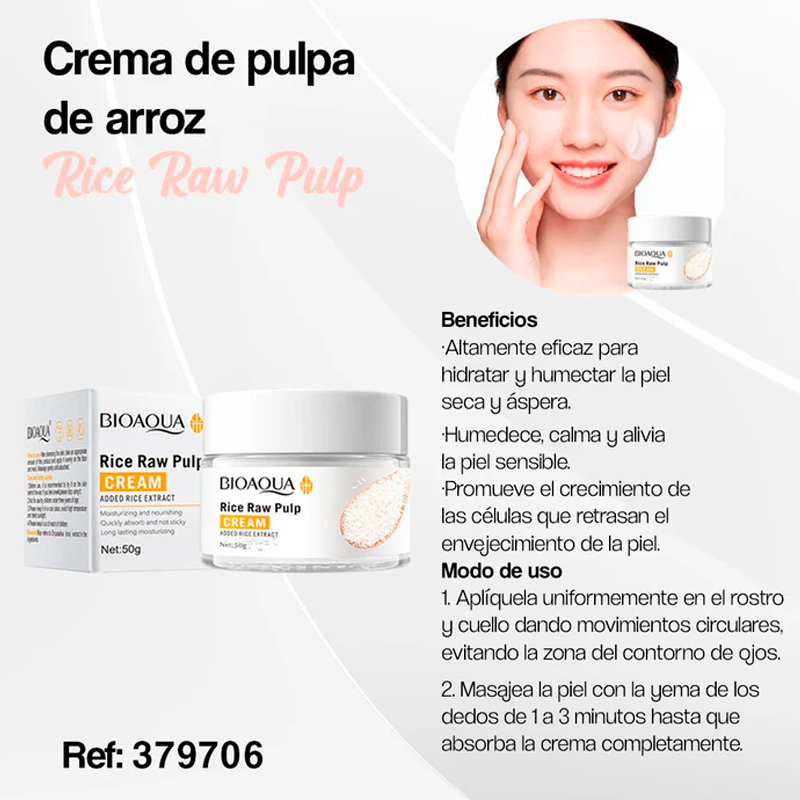 BIOAQUA™ Kit facial de arroz Aclarante Y Anti-edad.