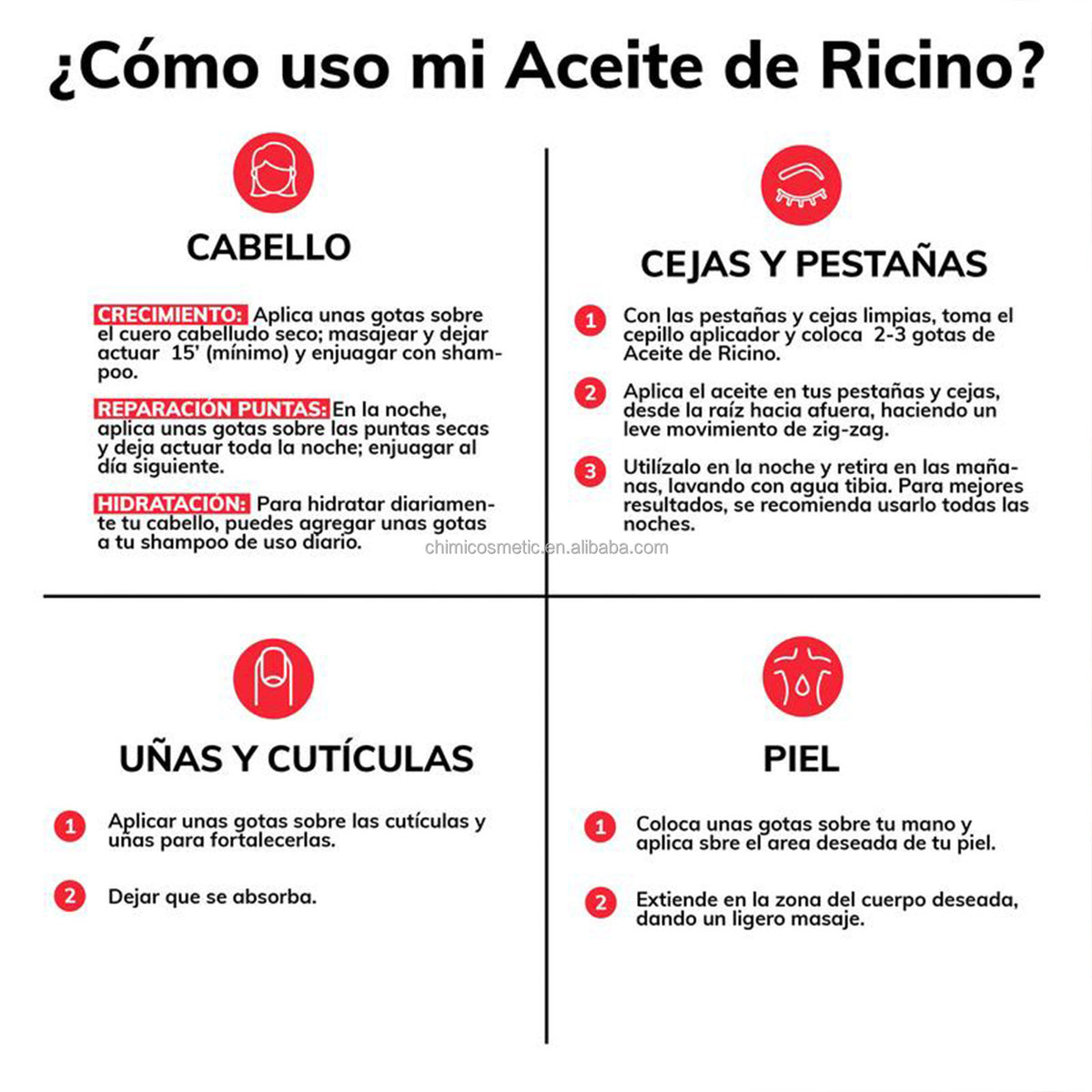 BARUBT | Aceite de Ricino Orgánico, para Pestañas, Cejas, Cabello, y Uñas Nutritivo