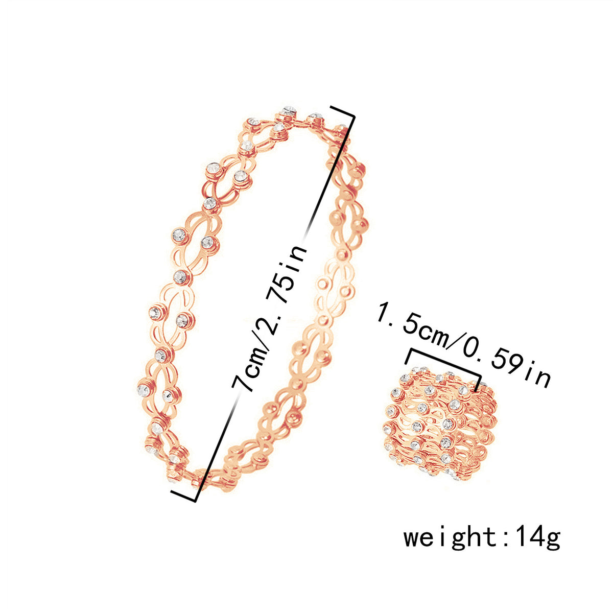 Anillo y pulsera 2 en 1 | Retráctil  transformación, joyería elegante única regalos